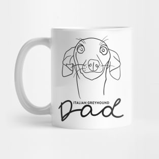 Italian Greyhound dad; with cute cartoon IGGY black line art. Mug